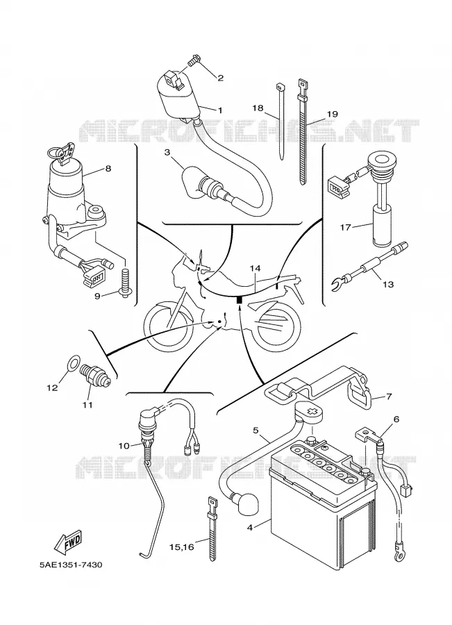 PARTIE ELECTRIQUE 1 Yamaha MOTO 125 2001 TDR  TDR125