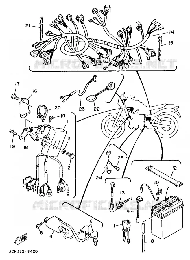 PARTIE ELECTRIQUE 1 Yamaha MOTO 250 1988 TDR  TDR250