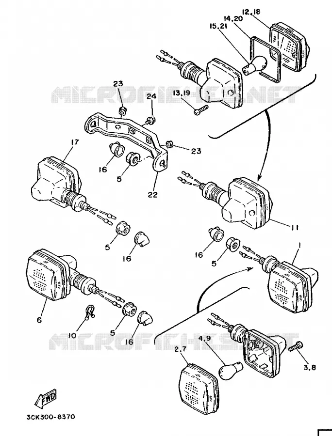 CLIGNOTANT Yamaha MOTO 250 1990 TDR  TDR250