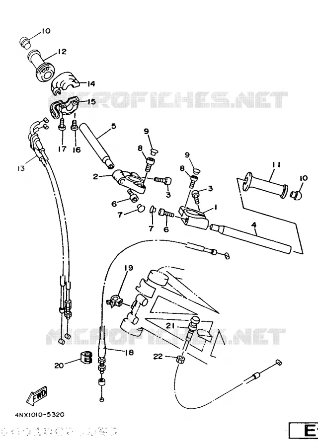 GUIDON ET CABLES Yamaha MOTO 850 1996 TRX  TRX850