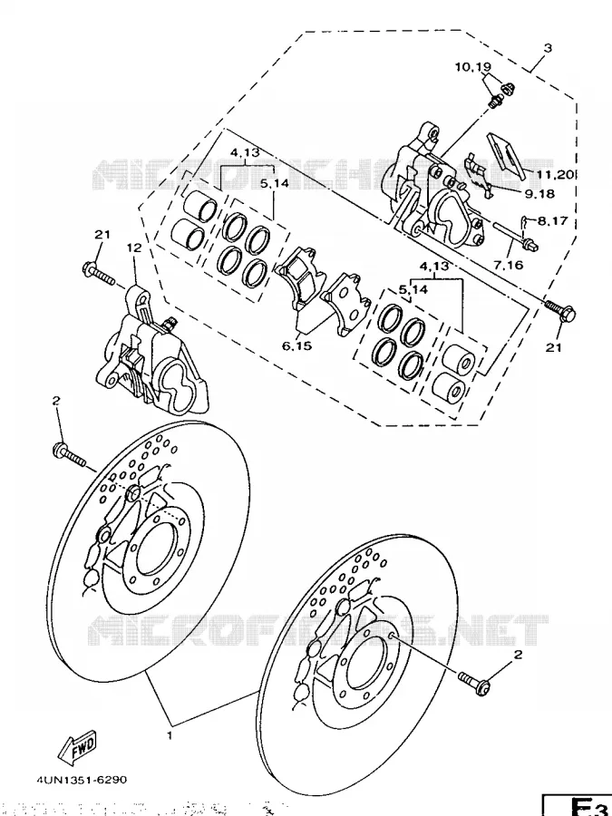 ETRIER DE FREIN AVANT Yamaha MOTO 850 1997 TRX  TRX850