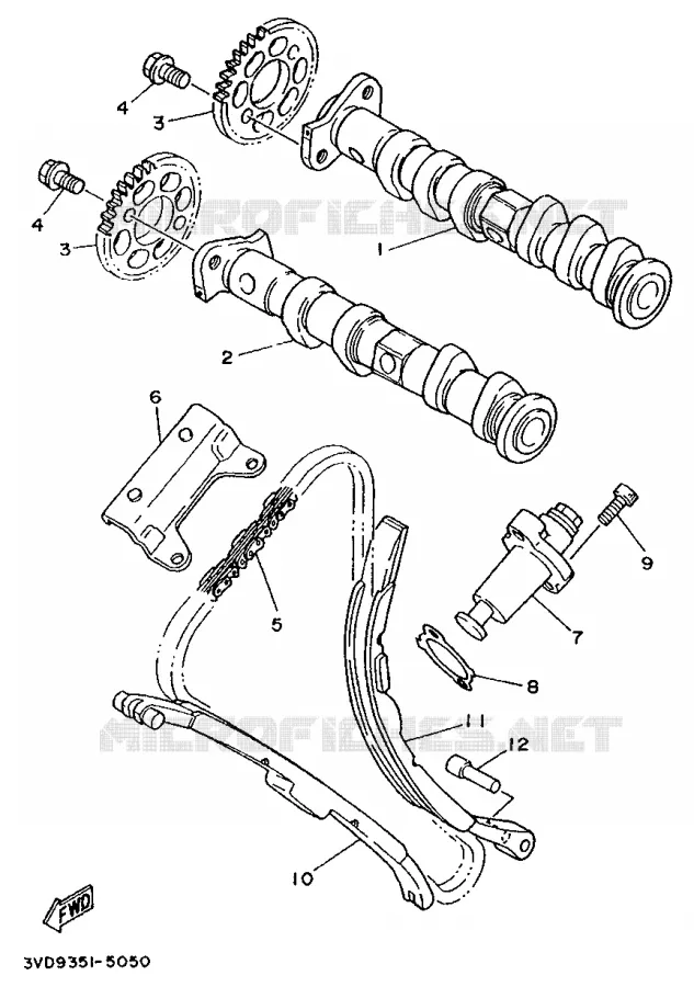 ARBRE A CAMES / CHAINE DE DISTRIBUTION Yamaha MOTO 850 1997 TRX  TRX850