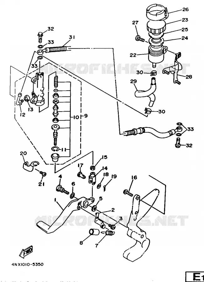 MAITRE CYLINDRE DE FREIN ARRIERE Yamaha MOTO 850 1997 TRX  TRX850