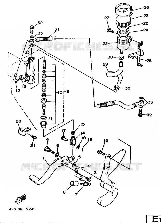 MAITRE CYLINDRE DE FREIN ARRIERE Yamaha MOTO 850 1998 TRX  TRX850