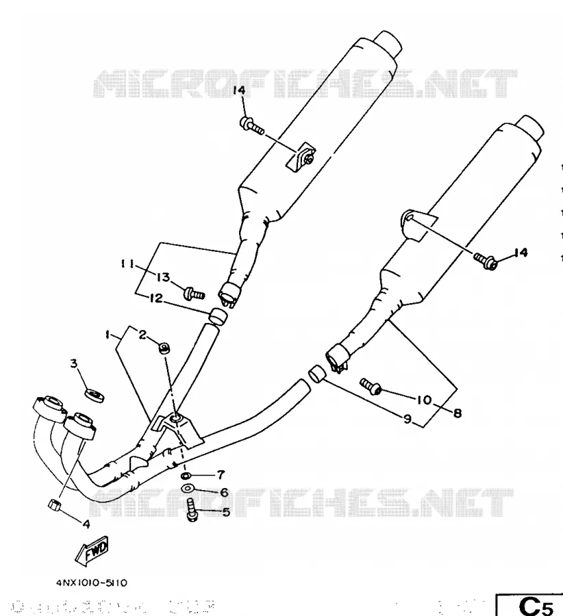ECHAPPEMENT Yamaha MOTO 850 1998 TRX  TRX850