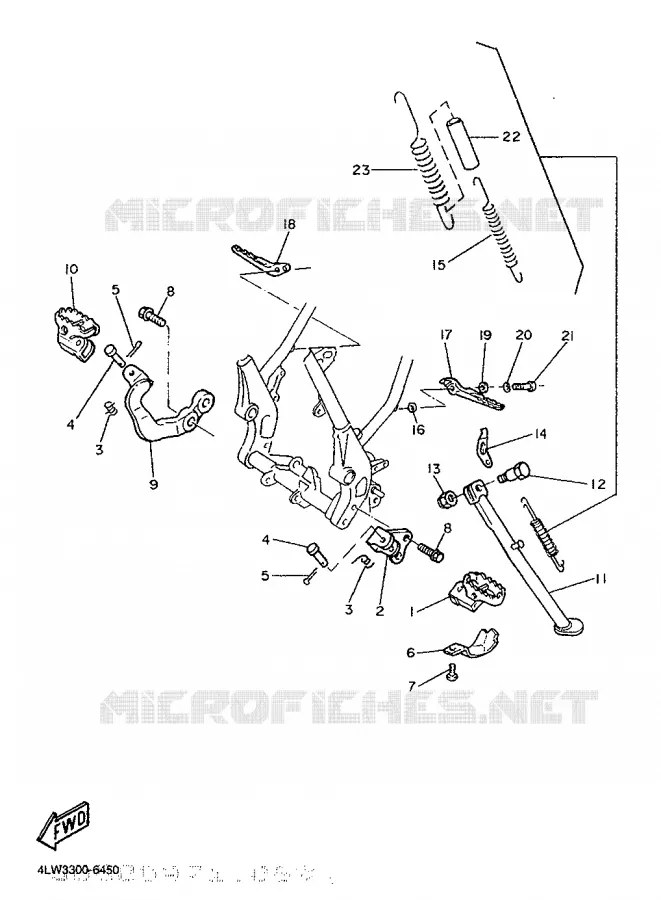 SUPPORT / REPOSE PIEDS Yamaha MOTO 600 1996 TT  TT600E