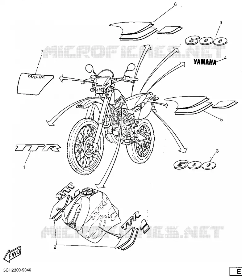 EMBLEME Yamaha MOTO 600 1999 TTR  TT600R