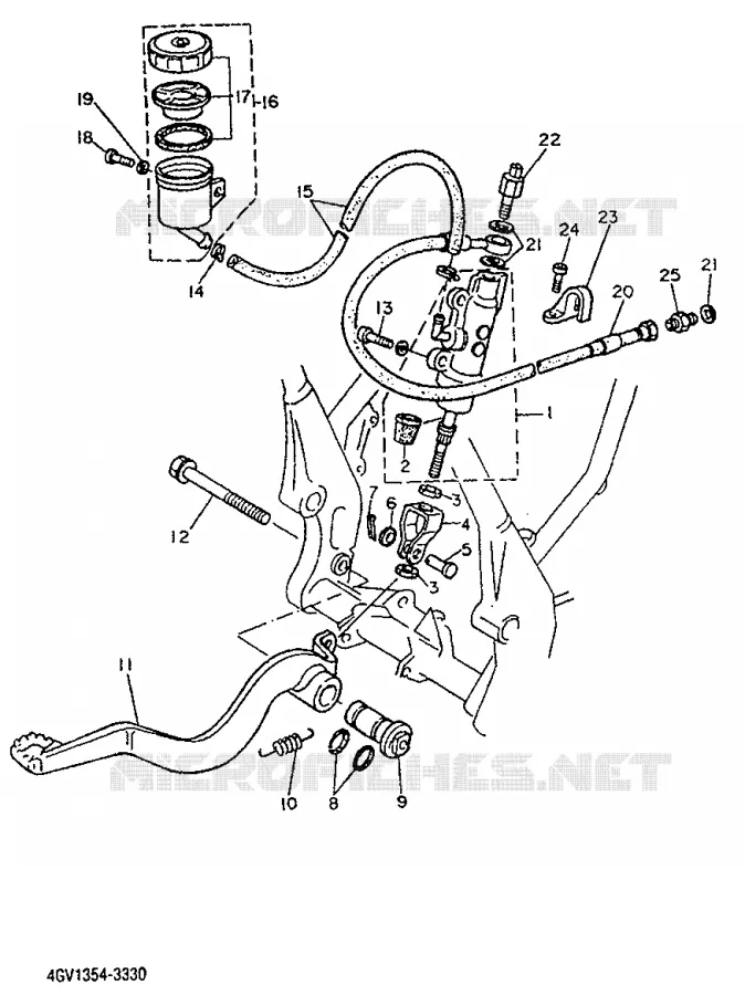 MAITRE CYLINDRE DE FREIN ARRIERE Yamaha MOTO 600 1993 TT  TT600S