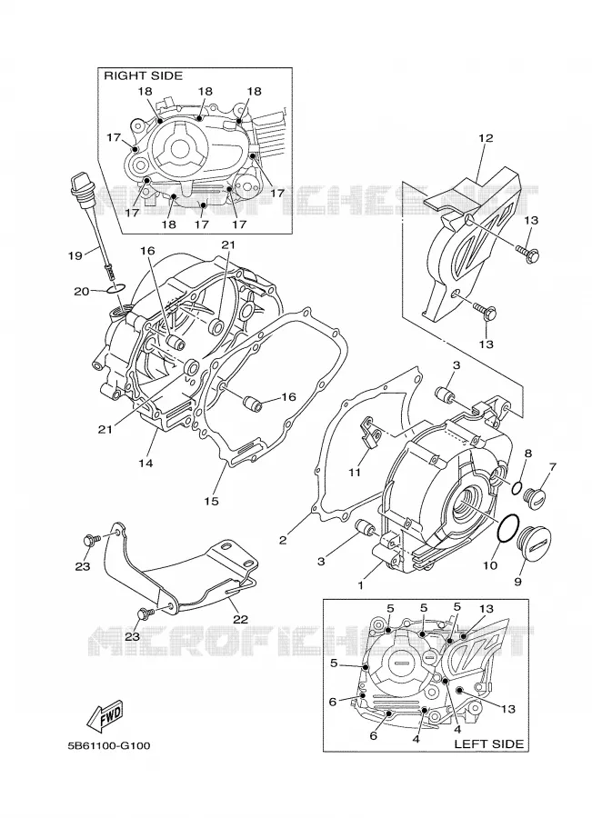 CARTER - MOTEUR 1 Yamaha MOTO 110 2008 TTRE  TT-R110E