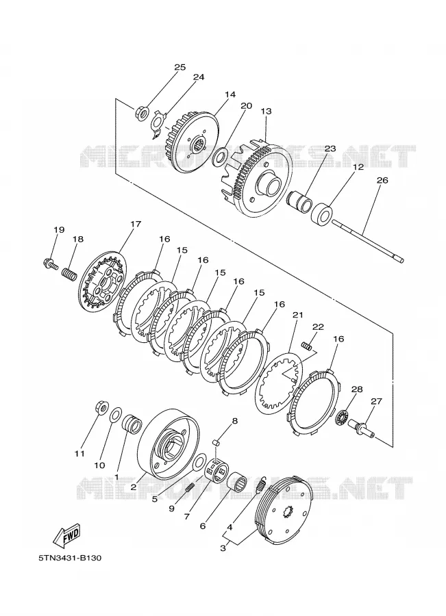 EMBRAYAGE DE DEMARREUR Yamaha MOTO 110 2009 TTRE  TT-R110E