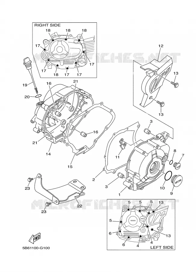 CARTER - MOTEUR 1 Yamaha MOTO 110 2009 TTRE  TT-R110E