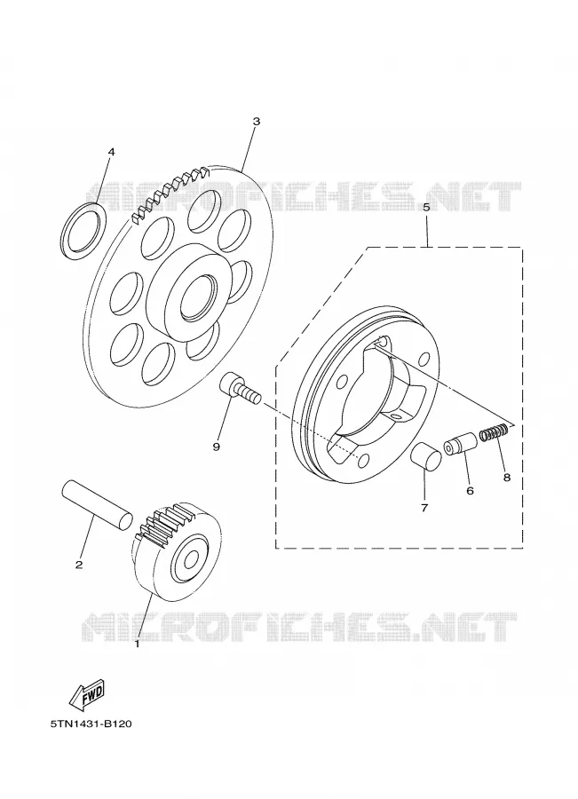 EMBRAYAGE DE DEMARREUR Yamaha MOTO 110 2009 TTRE  TT-R110E