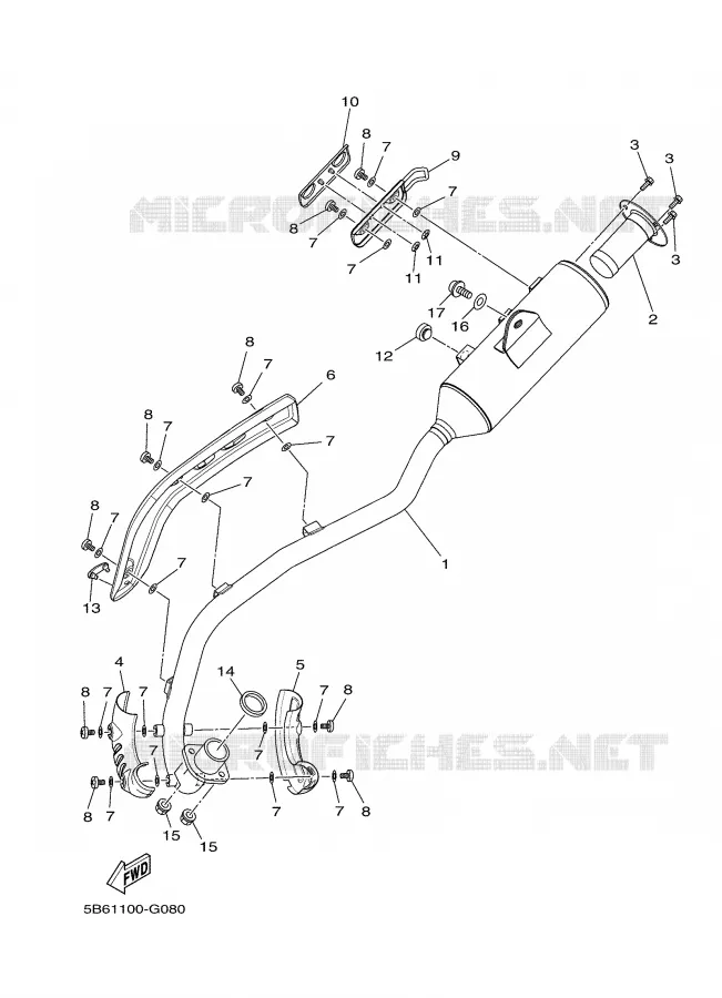 ECHAPPEMENT Yamaha MOTO 110 2008 TTRE  TT-R110EX
