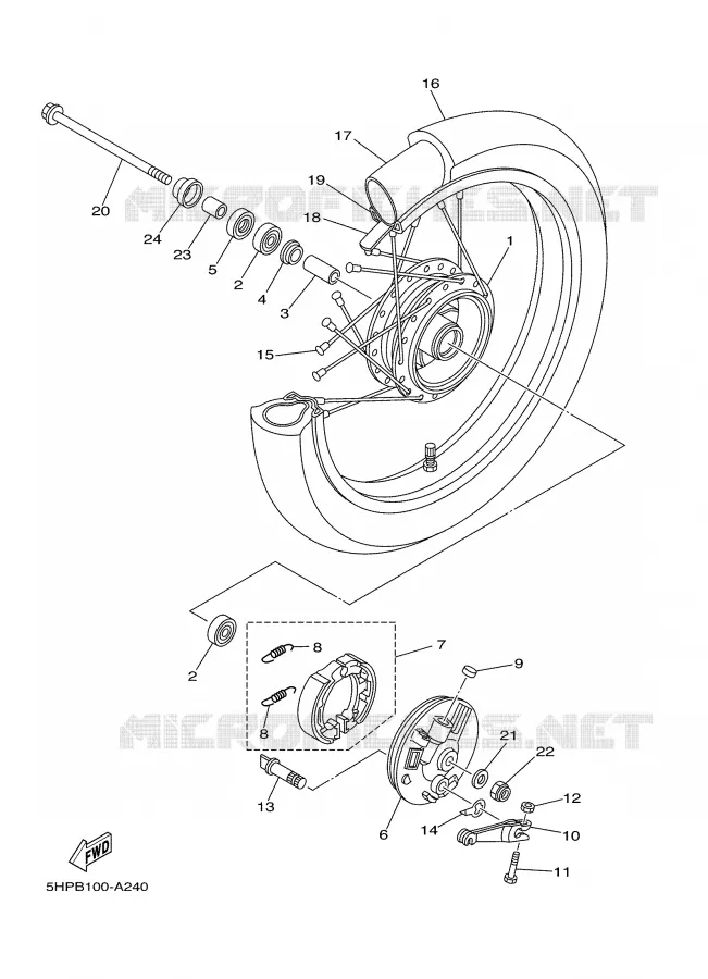 ROUE AVANT Yamaha MOTO 125 2004 TTR  TTR125
