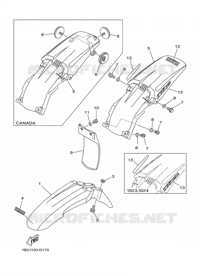 GARDE BOUE Yamaha MOTO 125 2005 TTR  TT-R125