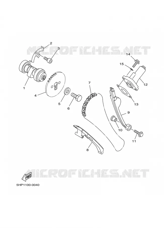 ARBRE A CAMES / CHAINE DE DISTRIBUTION Yamaha MOTO 125 2007 TTR  TTR125