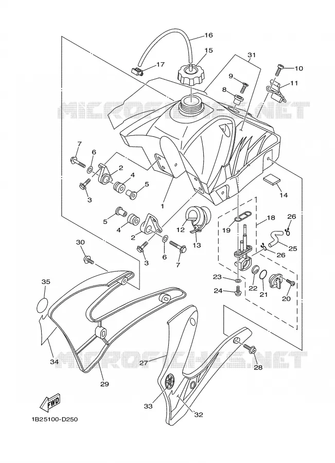 RESERVOIR A ESSENCE Yamaha MOTO 125 2005 TTR  TTR125LE