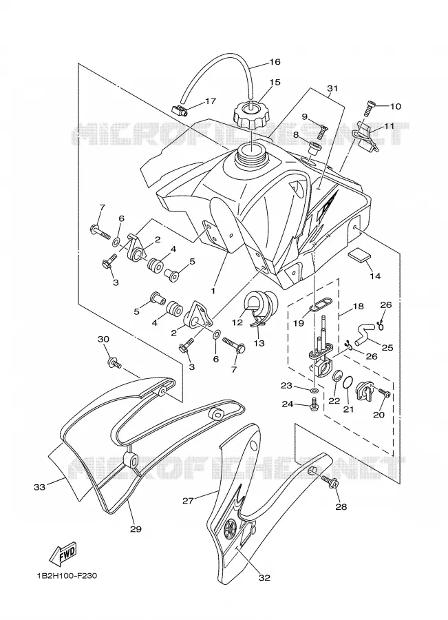 RESERVOIR A ESSENCE Yamaha MOTO 125 2007 TTR  TTR125LE