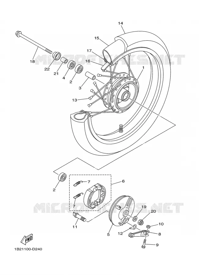ROUE AVANT Yamaha MOTO 125 2006 TTR  TTR125LEV