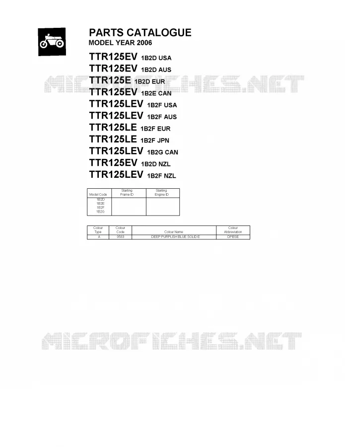 * CATALOG PREFACE * Yamaha MOTO 125 2006 TTR  TTR125LEV
