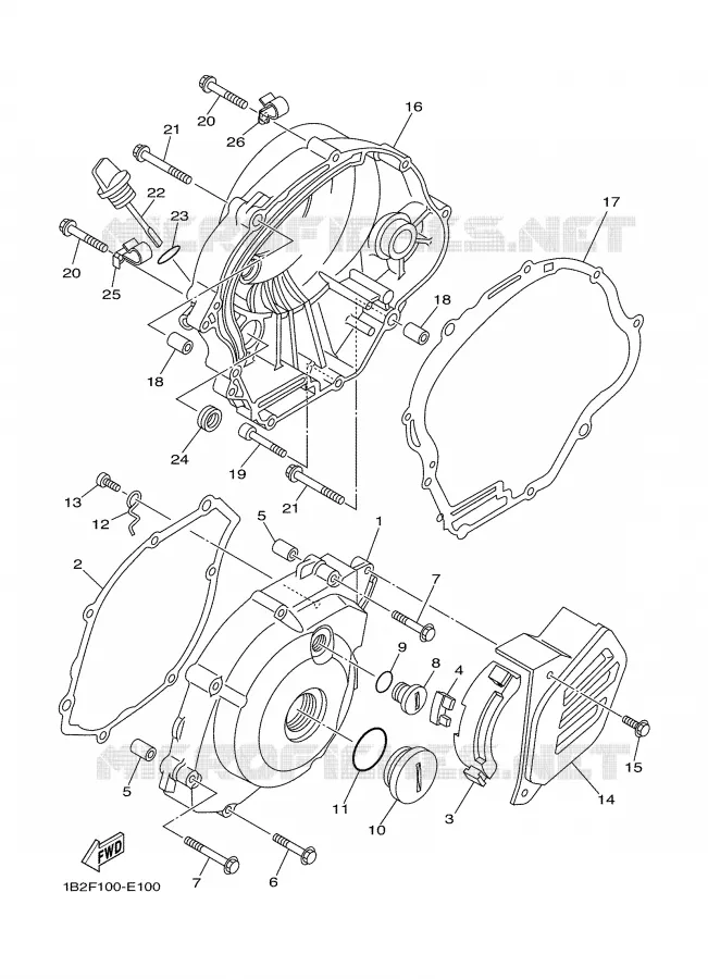 CARTER - MOTEUR 1 Yamaha MOTO 125 2007 TTR  TTR125LEW