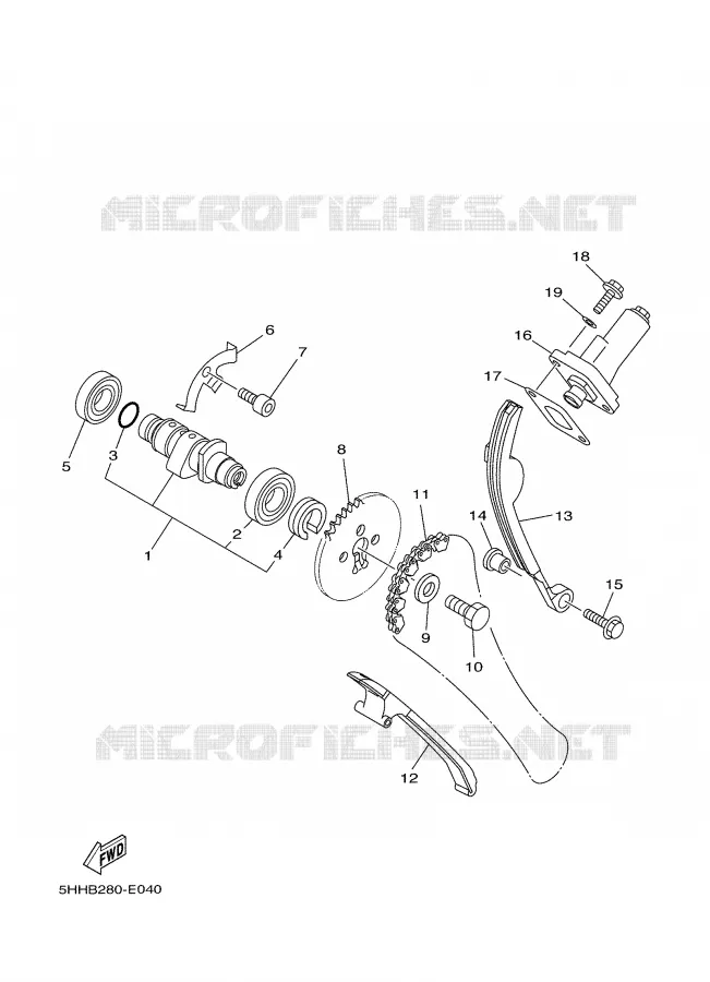 ARBRE A CAMES / CHAINE DE DISTRIBUTION Yamaha MOTO 125 2009 TTR  TT-R125LEY