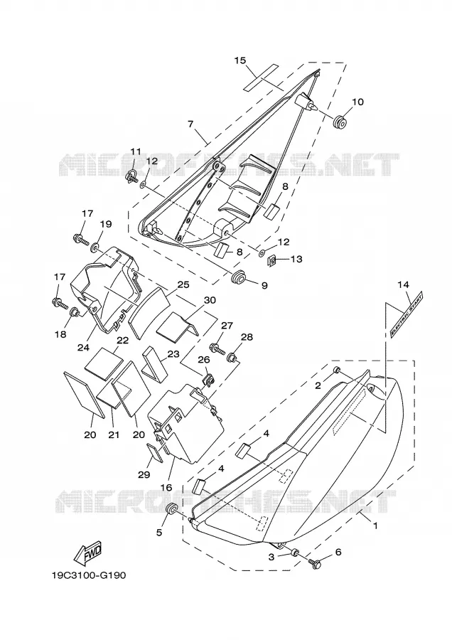 COUVERCLE LATERAL Yamaha MOTO 125 2009 TTR  TT-R125LEY