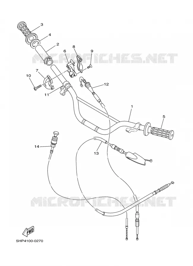 GUIDON ET CABLES Yamaha MOTO 125 2000 TTR  TTR125LM