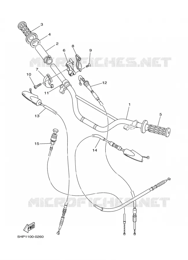 GUIDON ET CABLES Yamaha MOTO 125 2001 TTR  TTR125LN