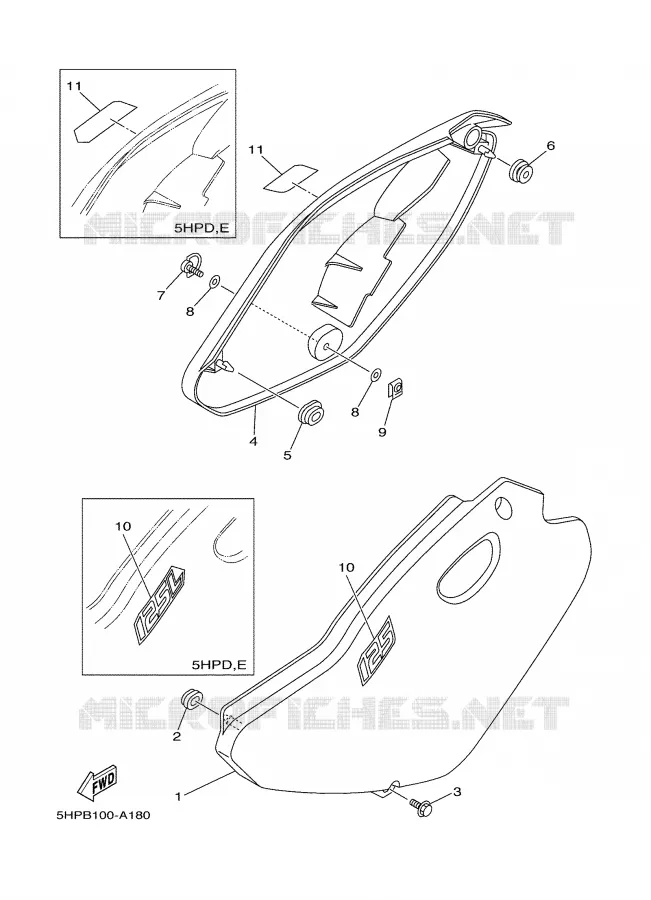 COUVERCLE LATERAL Yamaha MOTO 125 2002 TTR  TTR125LP