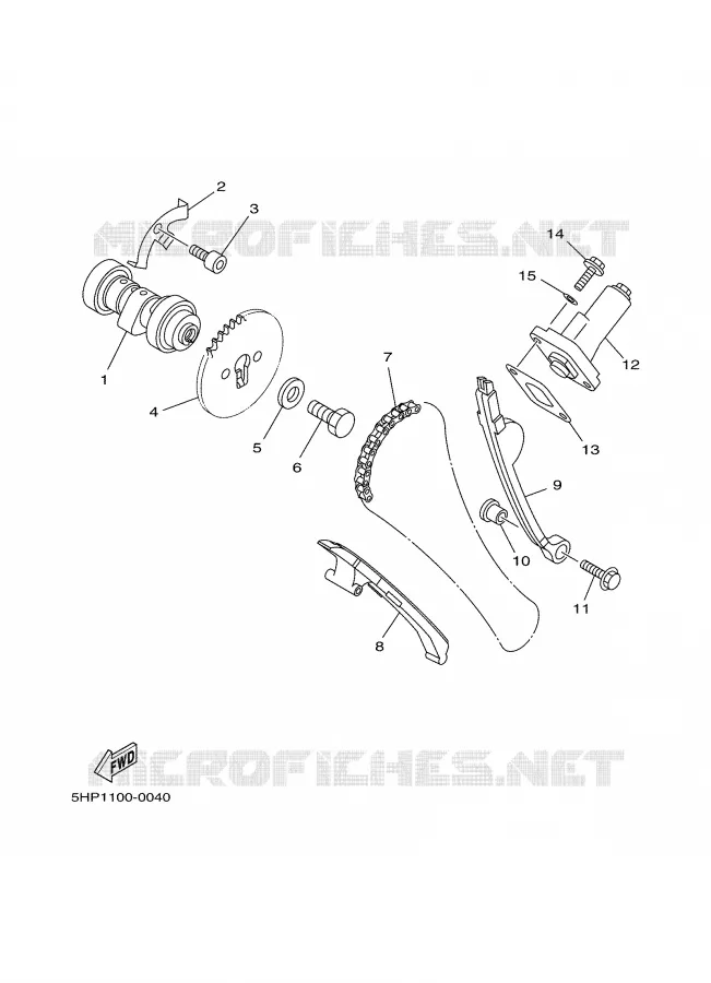 ARBRE A CAMES / CHAINE DE DISTRIBUTION Yamaha MOTO 125 2002 TTR  TTR125LP