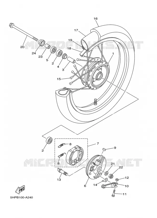 ROUE AVANT Yamaha MOTO 125 2003 TTR  TTR125LR