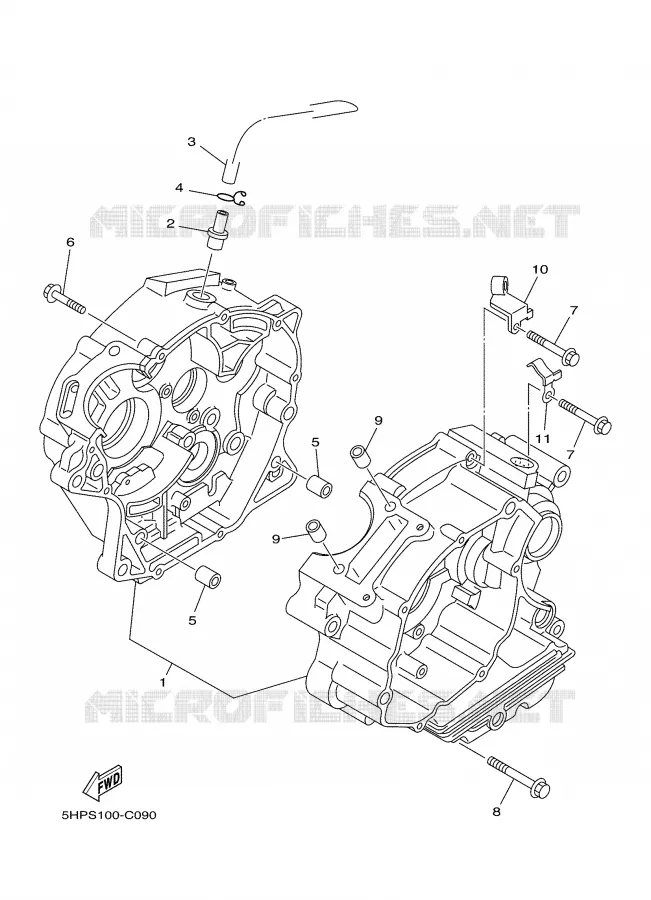 CARTER MOTEUR Yamaha MOTO 125 2005 TTR  TT-R125LT