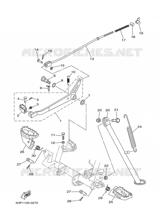 BEQUILLE / REPOSE PIEDS Yamaha MOTO 125 2005 TTR  TT-R125LT