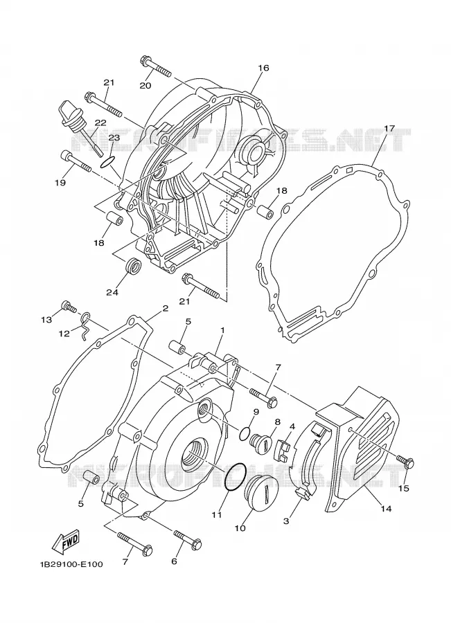 CARTER - MOTEUR 1 Yamaha MOTO 125 2009 TTR  TT-R125LY