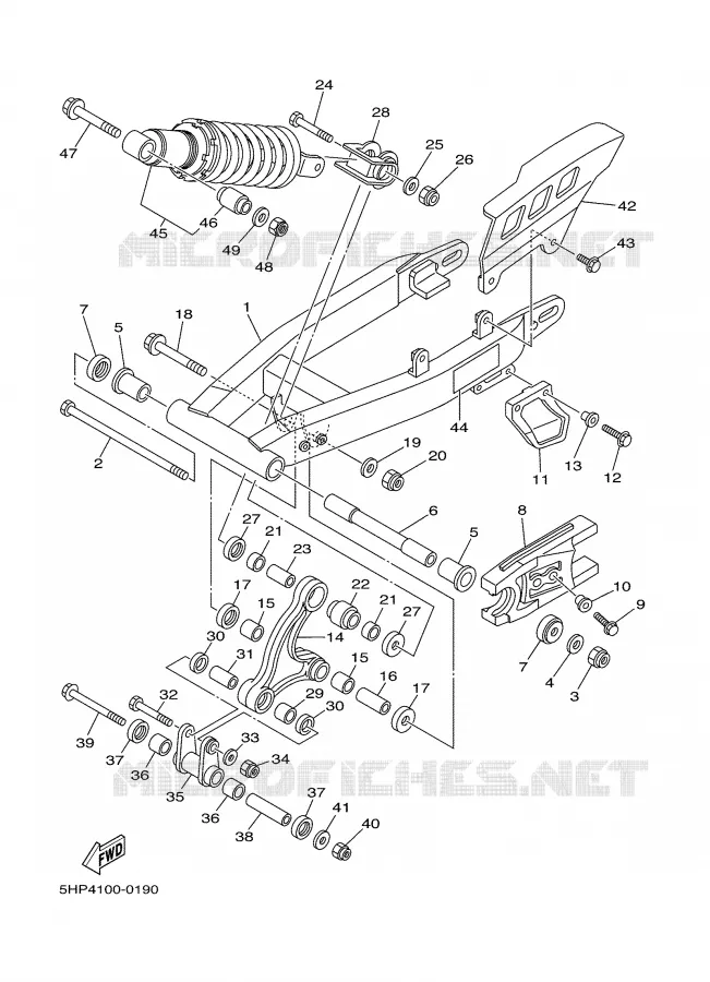 BRAS OSCILLANT / AMORTISSEUR Yamaha MOTO 125 2002 TTR  TTR125P