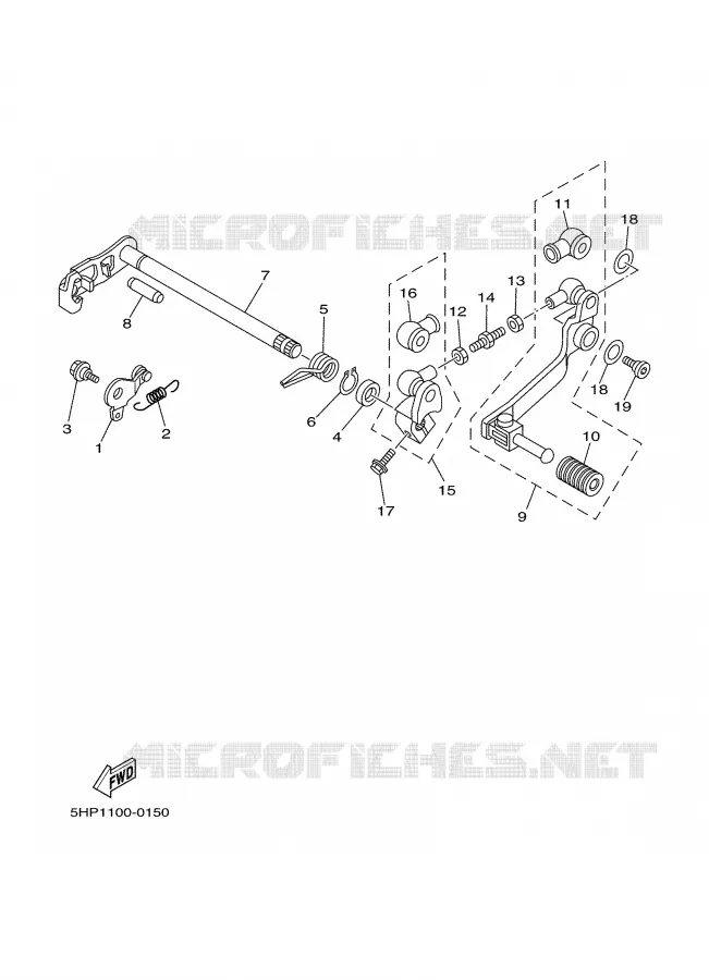 AXE DE SELECTEUR / PEDALE Yamaha MOTO 125 2005 TTR  TT-R125T