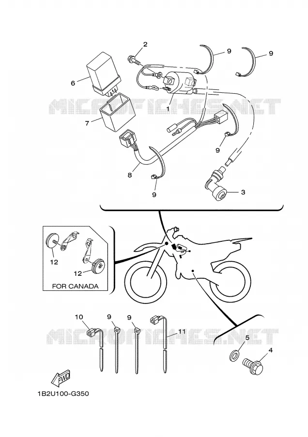 PARTIE ELECTRIQUE 1 Yamaha MOTO 125 2009 TTR  TT-R125Y