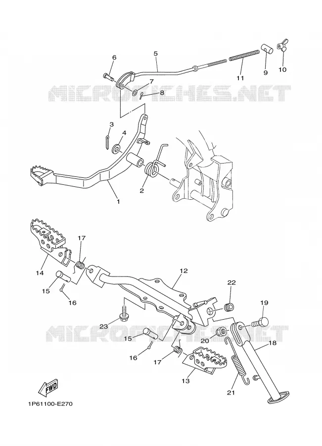 BEQUILLE / REPOSE PIEDS Yamaha MOTO 50 2007 TTRE  TTR50E