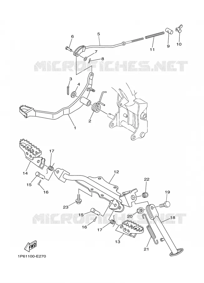 BEQUILLE / REPOSE PIEDS Yamaha MOTO 50 2009 TTRE  TTR50E