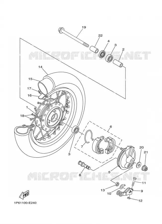 ROUE AVANT Yamaha MOTO 50 2007 TTRE  TTR50EW