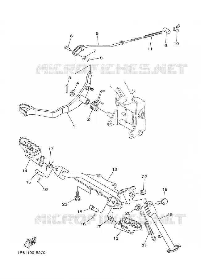 BEQUILLE / REPOSE PIEDS Yamaha MOTO 50 2009 TTRE  TTR50EY
