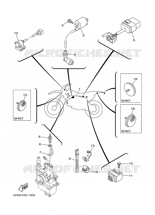 PARTIE ELECTRIQUE 1 Yamaha MOTO 90 2001 TTR  TTR90