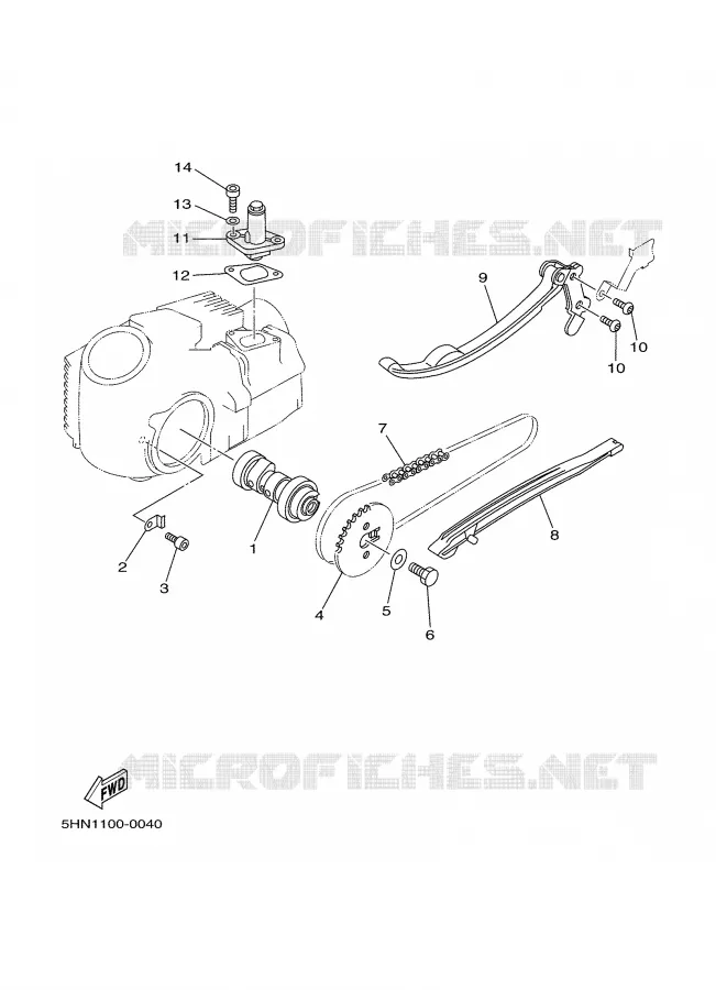 ARBRE A CAMES / CHAINE DE DISTRIBUTION Yamaha MOTO 90 2004 TTR  TTR90