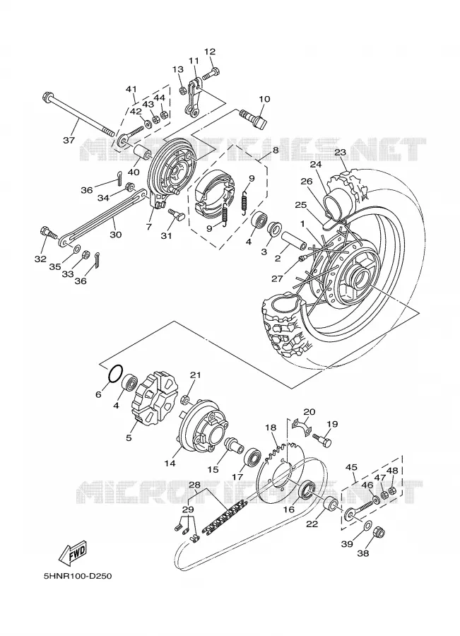 ROUE ARRIERE Yamaha MOTO 90 2005 TTR  TTR90