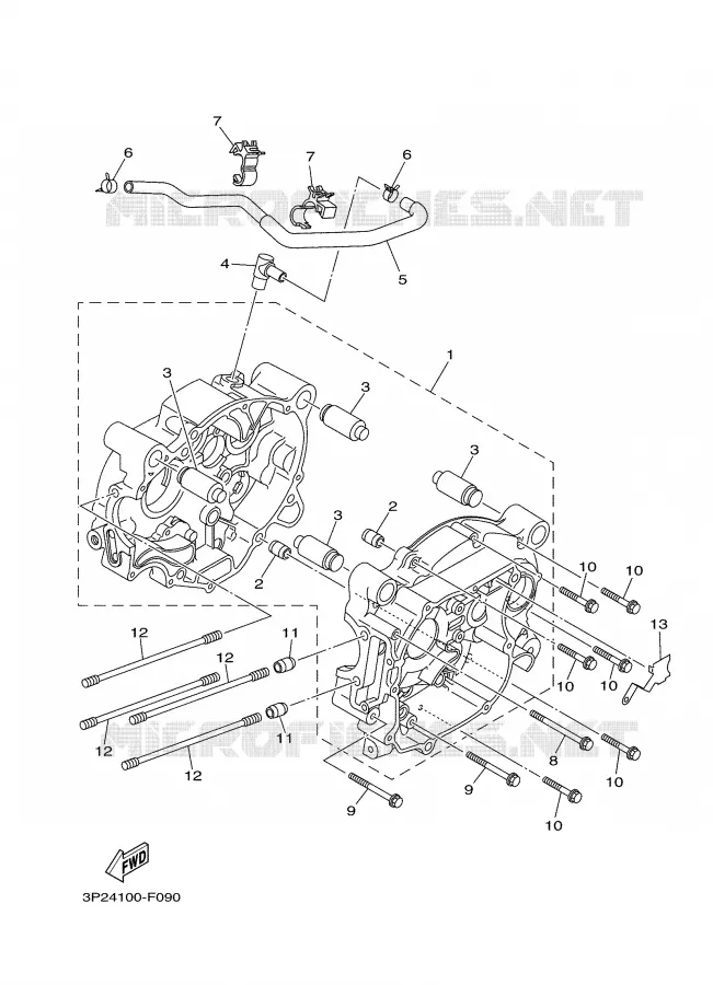 CARTER MOTEUR Yamaha MOTO 90 2007 TTR  TTR90