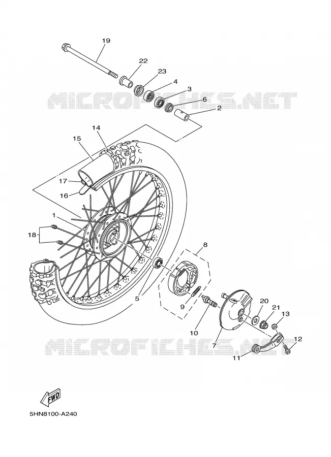 ROUE AVANT Yamaha MOTO 90 2007 TTR  TTR90