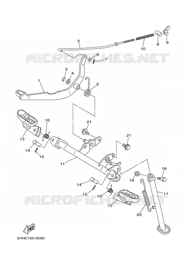BEQUILLE / REPOSE PIEDS Yamaha MOTO 90 2005 TTRE  TTR90ET