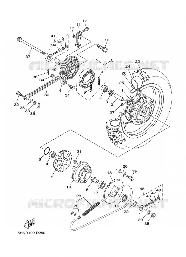 ROUE ARRIERE Yamaha MOTO 90 2005 TTRE  TTR90ET