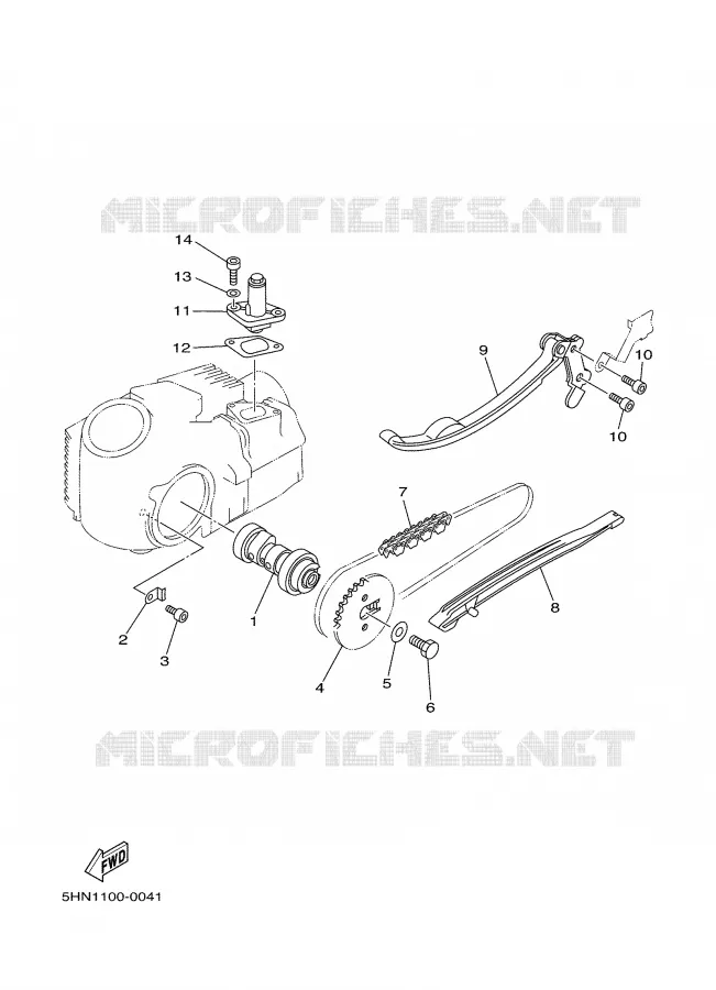 ARBRE A CAMES / CHAINE DE DISTRIBUTION Yamaha MOTO 90 2006 TTRE  TTR90EV